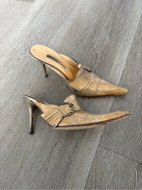 Marino Fabiano vintage Y2K Pointed Mule Heels in Tan - Women's Dress Shoes